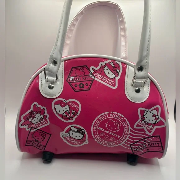 Hello Kitty Pink Mini Bag Sanrio Kawaii Y2K Kids Purse Travel Stamp - Picture 2 of 7
